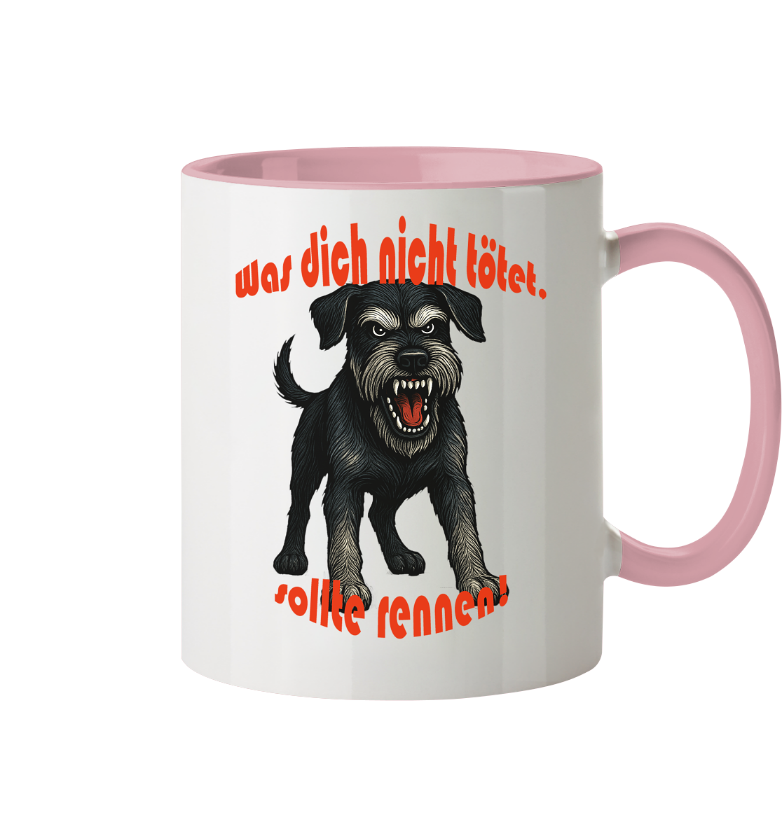 Tasse, zweifarbig Riesenschnauzer Schwarzsilber "Was dich nicht tötet" - Tasse zweifarbig