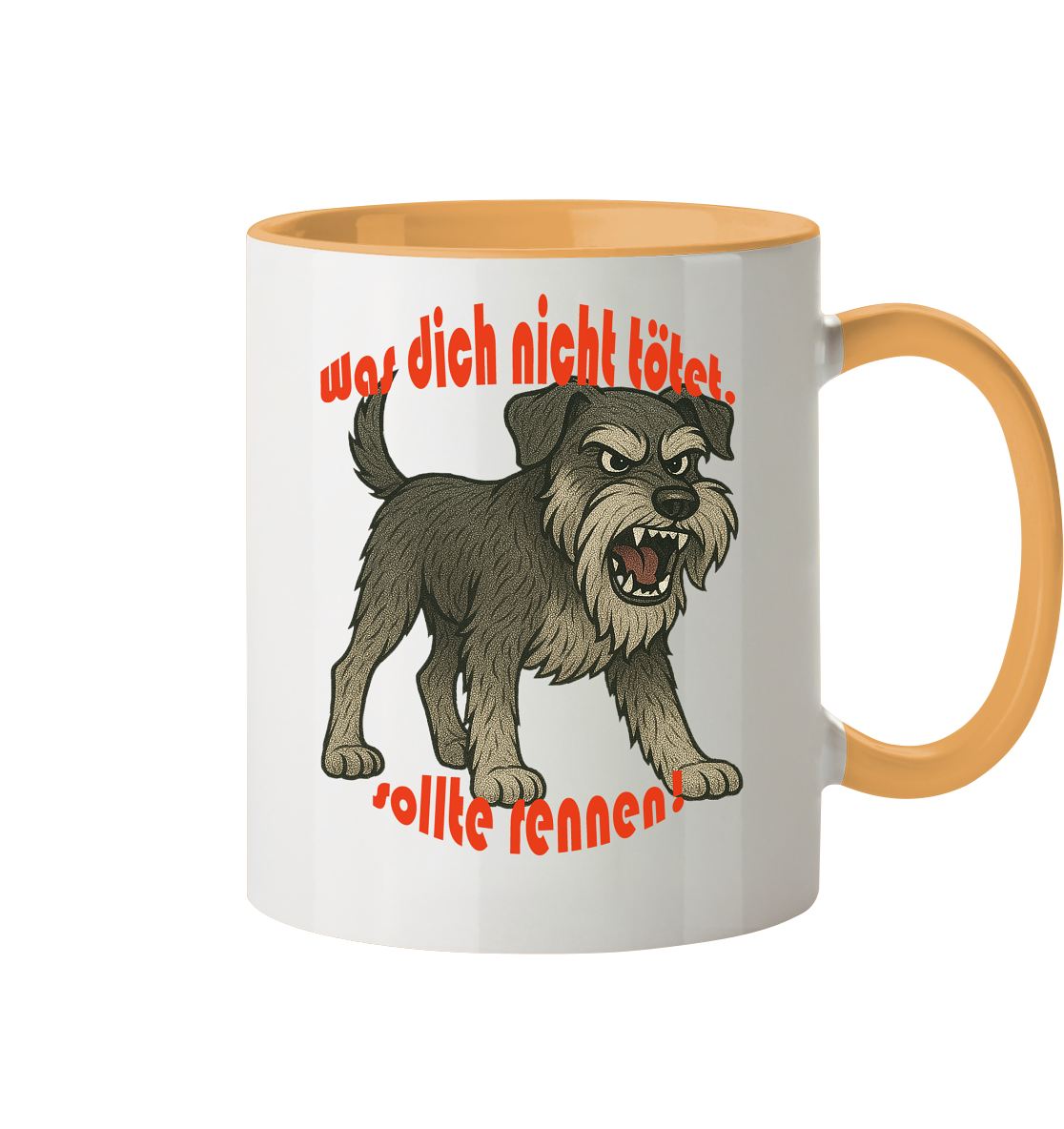 Tasse, zweifarbig Schnauzer Pfeffersalz "Was dich nicht tötet" - Tasse zweifarbig