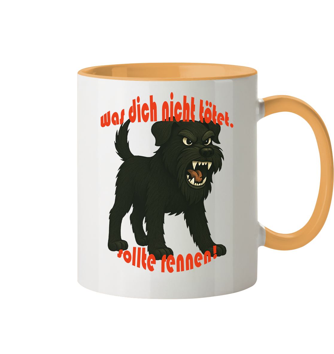 Tasse, zweifarbig Schnauzer Schwarz "Was dich nicht tötet" - Tasse zweifarbig
