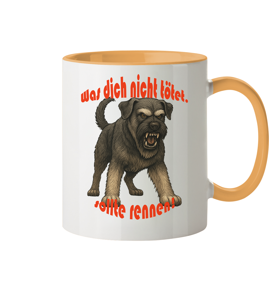 Tasse, zweifarbig Riesenschnauzer Pfeffersalz "Was dich nicht tötet" - Tasse zweifarbig