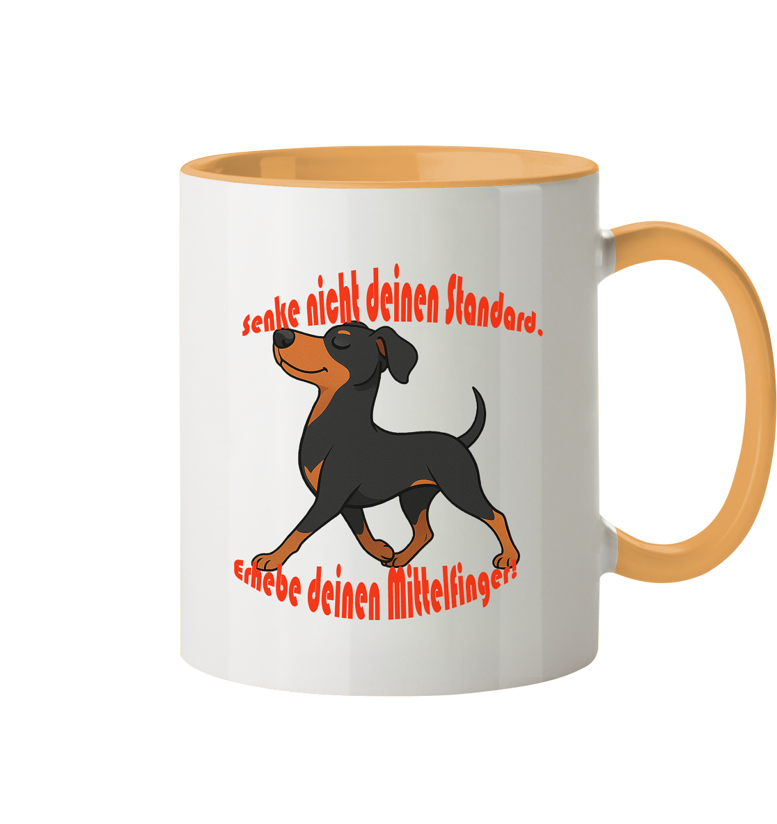 Tasse, zweifarbig Deutscher Pinscher Schwarzrot "Standard" - Tasse zweifarbig