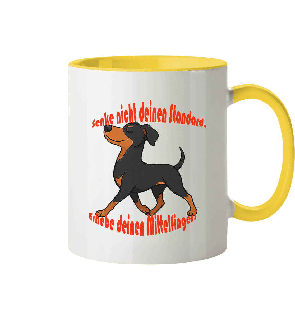 Tasse, zweifarbig Deutscher Pinscher Schwarzrot "Standard" - Tasse zweifarbig