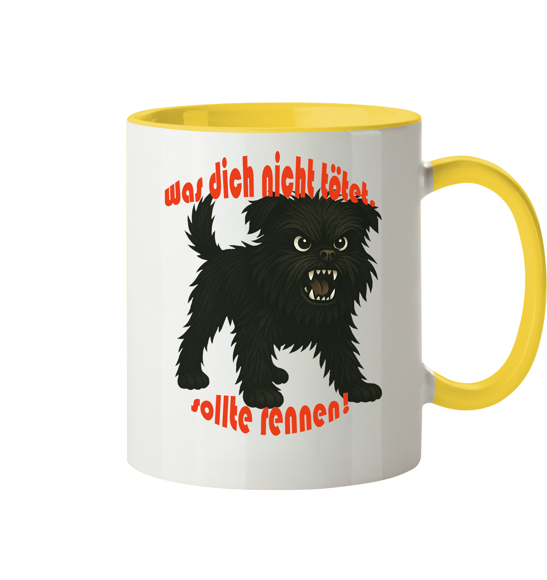 Tasse, zweifarbig Affenpinscher "Was dich nicht tötet" - Tasse zweifarbig