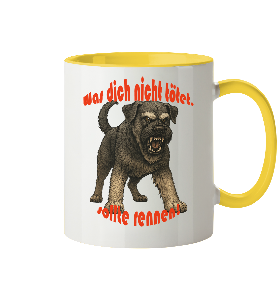 Tasse, zweifarbig Riesenschnauzer Pfeffersalz "Was dich nicht tötet" - Tasse zweifarbig