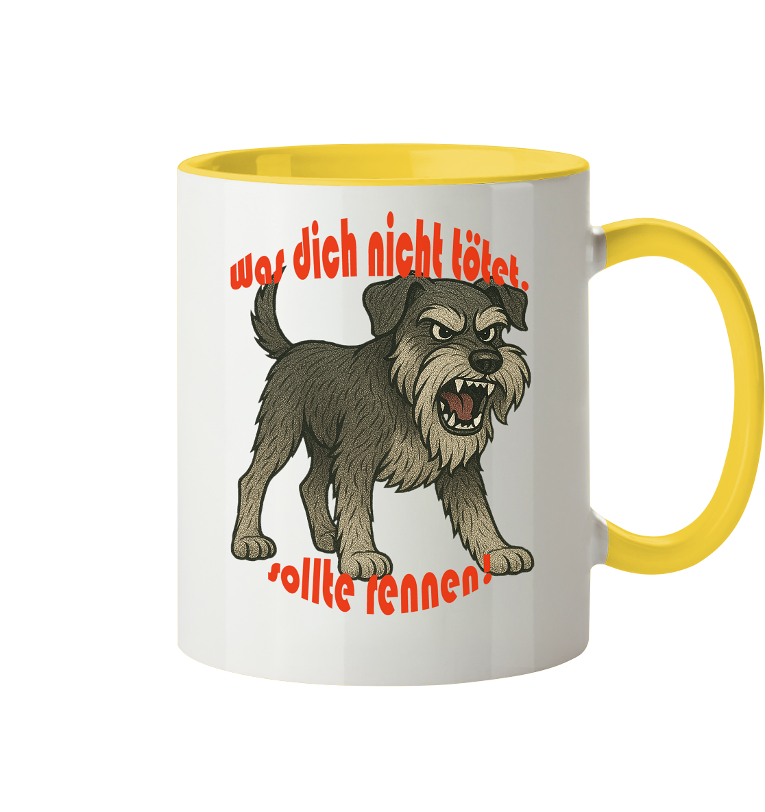 Tasse, zweifarbig Schnauzer Pfeffersalz "Was dich nicht tötet" - Tasse zweifarbig